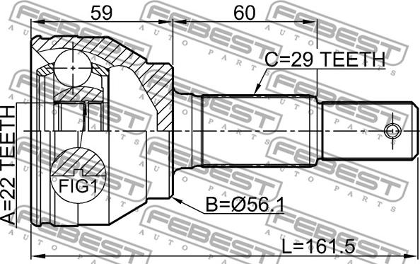 Febest 0210-F15 - Jeu de joints, arbre de transmission www.parts5.com