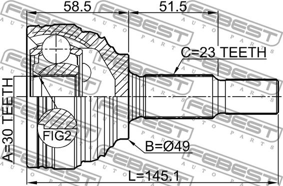 Febest 0210-G15RA - Sada kloubů, hnací hřídel www.parts5.com