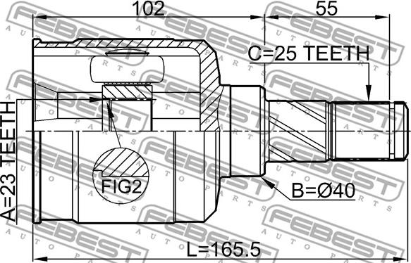 Febest 0211-B15LH - Joint Kit, drive shaft www.parts5.com