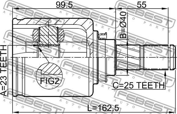 Febest 0211-JP16 - Joint Kit, drive shaft www.parts5.com