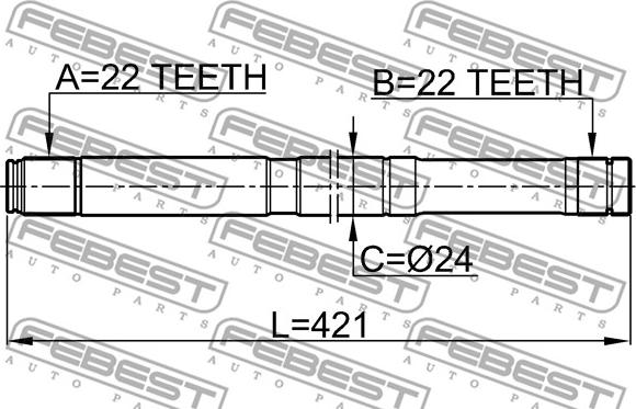 Febest 0212-B10MTLH - Drive Shaft www.parts5.com