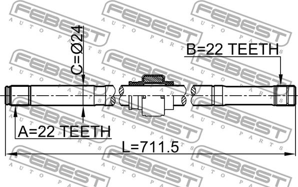 Febest 0212-B10MTRH - Drive Shaft www.parts5.com