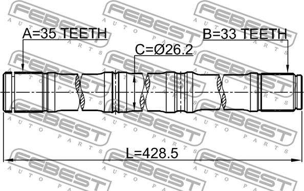 Febest 0212-MR20CVT4WD - Drive Shaft www.parts5.com