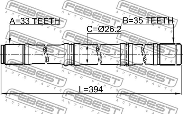 Febest 0212-MR20MT4WDLH - Drive Shaft www.parts5.com