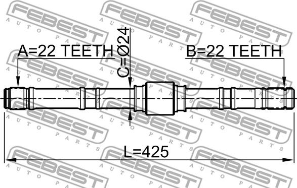 Febest 0212-P10LH - Drive Shaft www.parts5.com