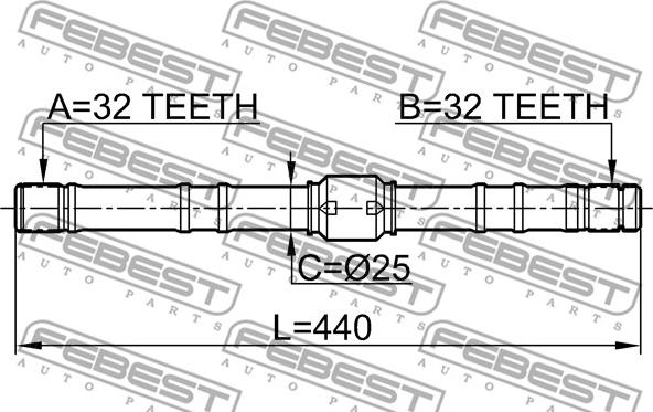 Febest 0212-SR20RH - Drive Shaft www.parts5.com