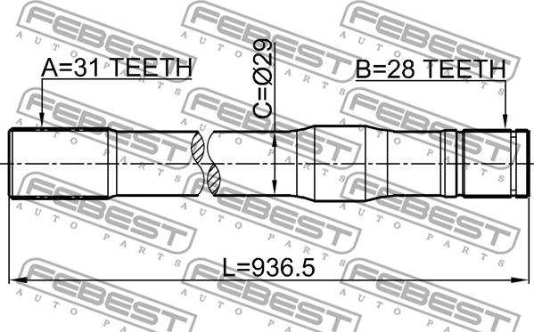 Febest 0212-Y61LH - Drive Shaft parts5.com