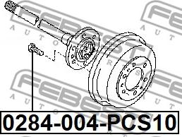 Febest 0284-004-PCS10 - Kerékcsavar www.parts5.com