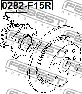 Febest 0282-F15R - Butuc roata www.parts5.com