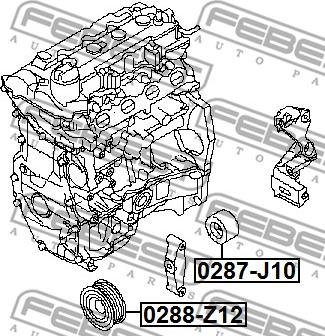 Febest 0287-J10 - Направляющий ролик, поликлиновый ремень www.parts5.com