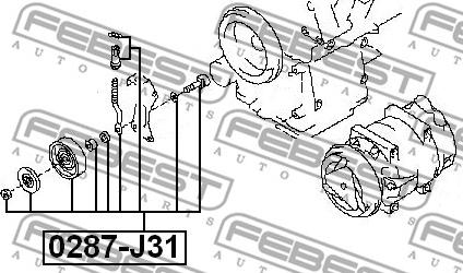 Febest 0287-J31 - Rola ghidare / conducere, curea transmisie www.parts5.com