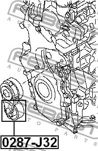 Febest 0287-J32 - Polea inversión / guía, correa poli V www.parts5.com