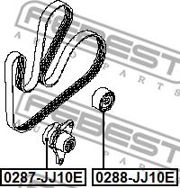 Febest 0288-JJ10E - Deflection / Guide Pulley, v-ribbed belt www.parts5.com