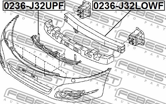 Febest 0236-J32UPF - Front Cowling parts5.com