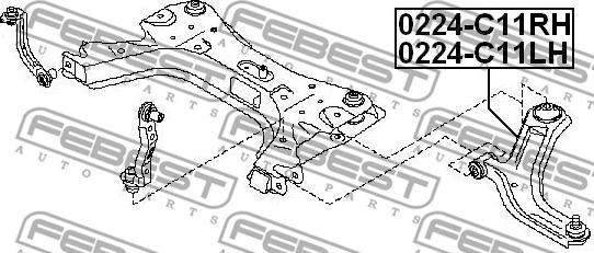 Febest 0224-C11RH - Barra oscilante, suspensión de ruedas www.parts5.com