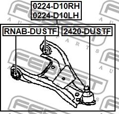 Febest 0224-D10LH - Barra oscilante, suspensión de ruedas www.parts5.com