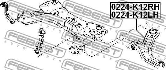 Febest 0224-K12LH - Tukivarsi, pyöräntuenta www.parts5.com