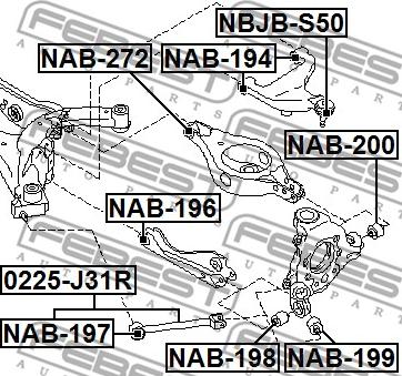 Febest NAB-194 - Bush of Control / Trailing Arm www.parts5.com