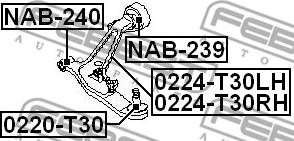 Febest NAB-240 - Сайлентблок, рычаг подвески колеса www.parts5.com