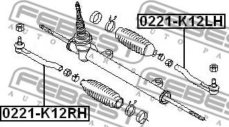 Febest 0221-K12LH - Tie Rod End parts5.com