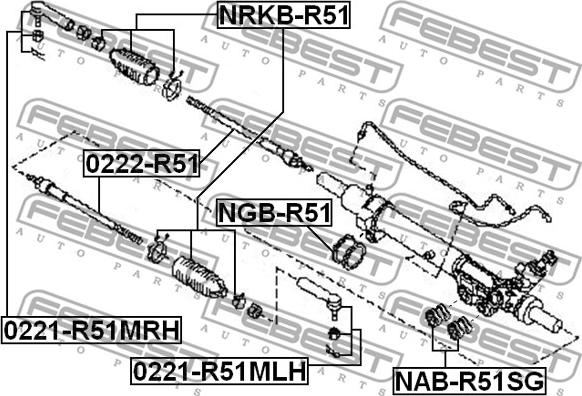 Febest NRKB-R51 - Manżeta riadenia www.parts5.com