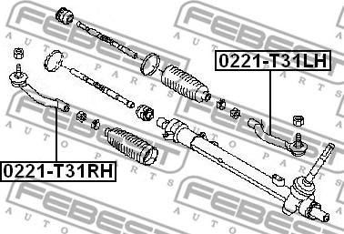 Febest 0221-T31LH - Rótula barra de acoplamiento www.parts5.com