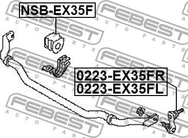 Febest 0223-EX35FL - Rod / Strut, stabiliser www.parts5.com