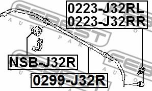 Febest 0299-J32R - STABILIZER REAR parts5.com