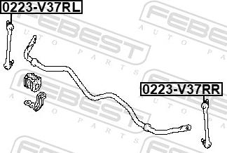 Febest 0223-V37RR - Rod / Strut, stabiliser www.parts5.com