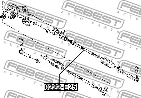 Febest 0222-E25 - Inner Tie Rod, Axle Joint www.parts5.com