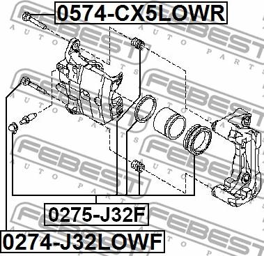 Febest 0274-J32LOWF - Guide Bolt, brake caliper www.parts5.com