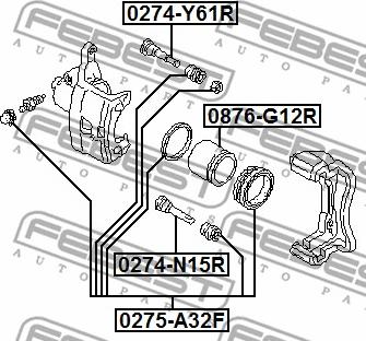 Febest 0274-N15R - Guide Bolt, brake caliper parts5.com