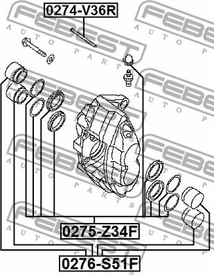 Febest 0275-Z34F - Repair Kit, brake caliper www.parts5.com