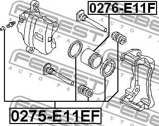 Febest 0275-E11EF - Komplet za popravilo, sedlo kolutne zavore www.parts5.com