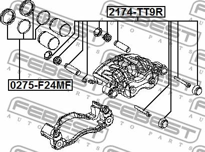 Febest 0275-F24MF - Repair Kit, brake caliper www.parts5.com