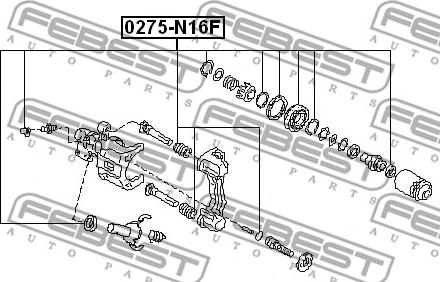 Febest 0275-N16F - Kit de réparation, étrier de frein www.parts5.com