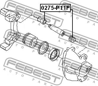 Febest 0275-P11F - Φούσκα, οδηγός δαγκάνας φρένων www.parts5.com