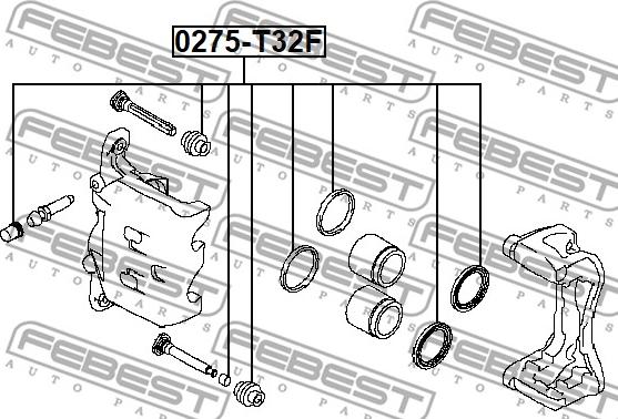 Febest 0275-T32F - Remondikomplekt,Pidurisadul www.parts5.com