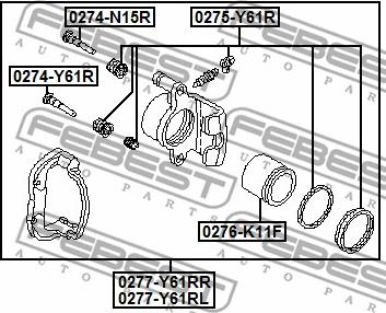 Febest 0275-Y61R - Set reparatie, etrier www.parts5.com