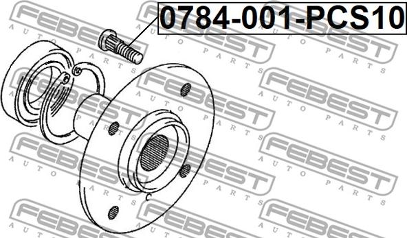 Febest 0784-001-PCS10 - Wheel Stud www.parts5.com