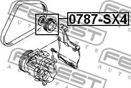 Febest 0787-SX4 - Deflection / Guide Pulley, v-ribbed belt www.parts5.com