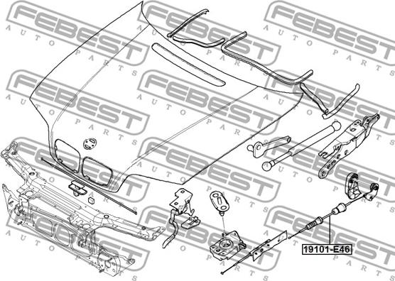 Febest 19101-E46 - Bonnet Cable www.parts5.com