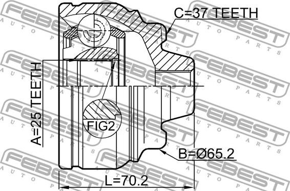 Febest 1910-F10 - Joint Kit, drive shaft parts5.com