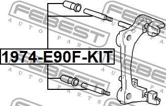 Febest 1974-E90F-KIT - Kılavuz pimi, fren kaliperi www.parts5.com