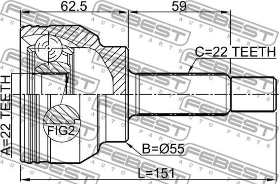 Febest 1510-006 - Set articulatie, planetara www.parts5.com