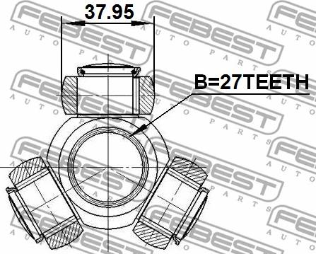 Febest 1616-221 - Tripod Hub, drive shaft www.parts5.com