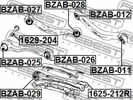 Febest BZAB-028 - Сайлентблок, рычаг подвески колеса www.parts5.com