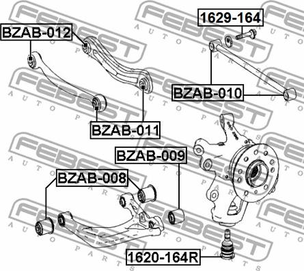 Febest BZAB-012 - Bush of Control / Trailing Arm www.parts5.com