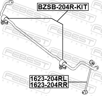 Febest 1623-204RL - Stange / Strebe, Stabilisator www.parts5.com