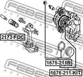 Febest 1675-211R - Ремкомплект, тормозной суппорт www.parts5.com